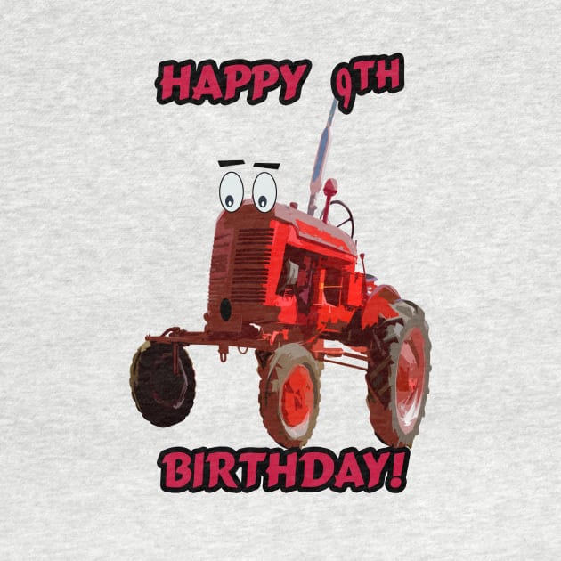 Happy 9th Birthday tractor design by seadogprints